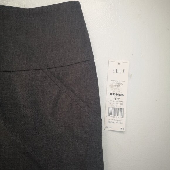 NWT Elle Woman Ladies Size 18W Dark Grey Wide Leg Wide Waistband Dress Pants - Picture 6 of 12